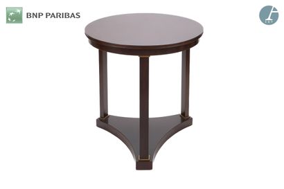 Mahogany veneered tripod pedestal table.
Gaps...