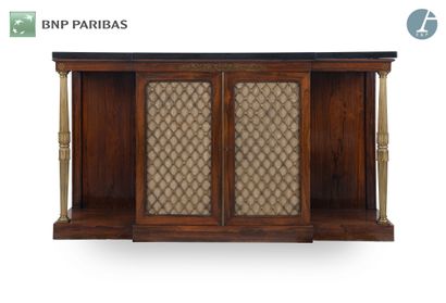 Low piece of furniture in natural wood and...
