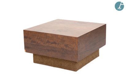 Table basse carrée, en mélaminé et bois de...