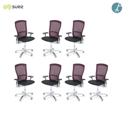 KNOLL
Suite de sept fauteuils de bureau,...