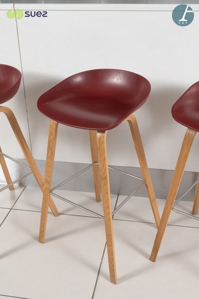 HAY
Lot de quatre tabourets en plastique...