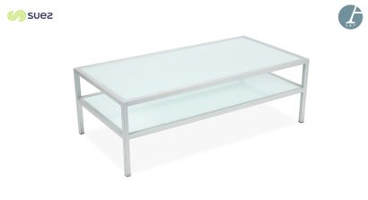 Table basse rectangulaire à deux plateaux...