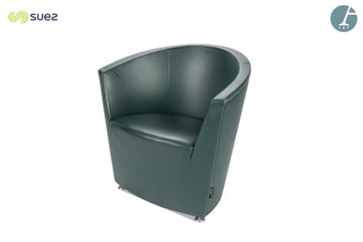 TACCHINI
Fauteuil visiteur en cuir vert foncé
H...