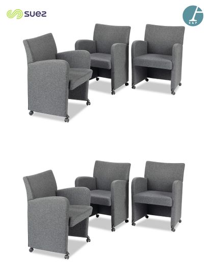 KINNARPS
Lot de six fauteuils piètement roulettes,...