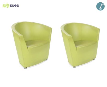 TACCHINI
Paire de fauteuils visiteur en cuir...