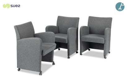 KINNARPS
Lot de six fauteuils piètement roulettes,...
