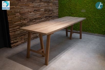 Grande table rectangulaire en mélamine façon...