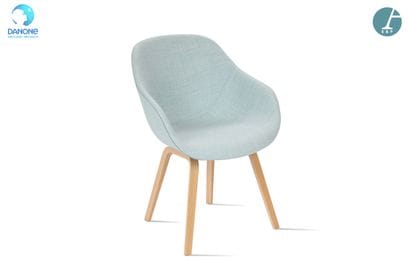 Fauteuil, piètement bois naturel, garniture...
