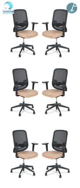 ORANGE BOX
Suite de six fauteuils de bureau,...