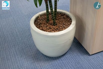 Jardinière ronde en céramique blanche, avec...