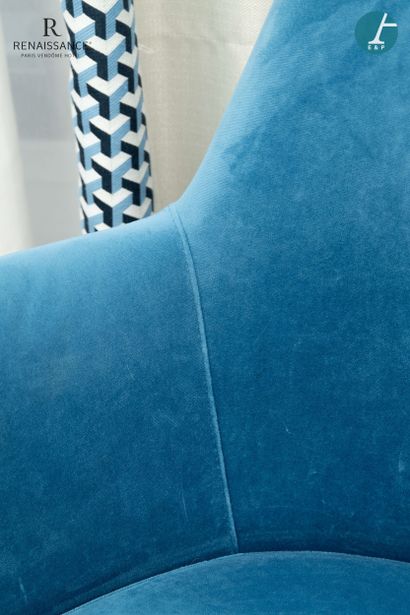 Lot de 6 fauteuils chauffeuses, pieds en...