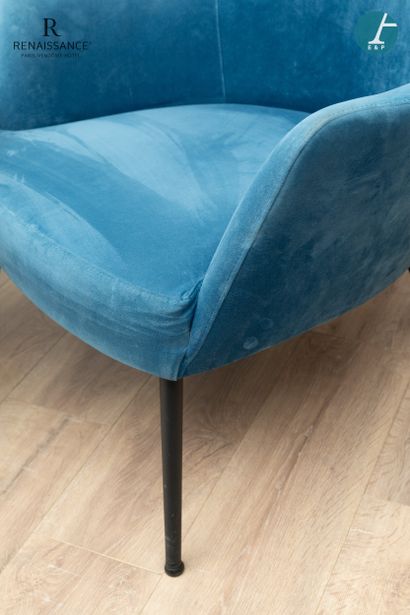 Lot de 6 fauteuils chauffeuses, pieds en...
