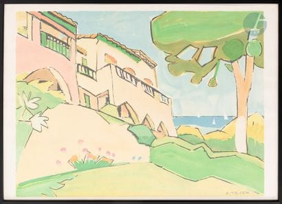 Alain TRIOEN (1938-2005)
Paysage provençal
Lithographie
Signée...
