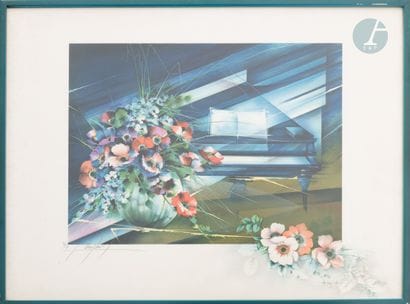 Raymond POULET (1934)
Piano et bouquet
Lithographie...