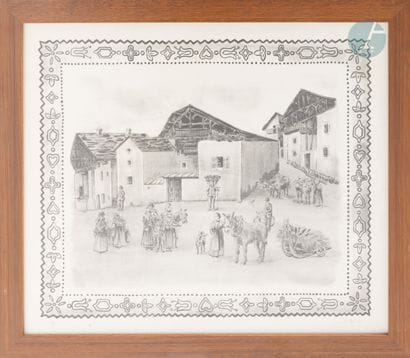 C. MORIN
Scène de village
Lithographie
Signée...