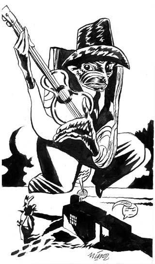 JOSÉ ANTONIO MUNOZ
L'HOMME À LA GUITARE Encre...
