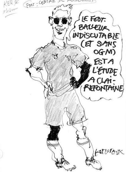 KERLEROUX
Foot Feutre, signé 29,7 x 21 cm...