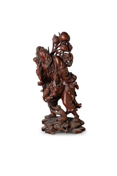 CHINE, XIXe siècle	
Statuette d'immortel...