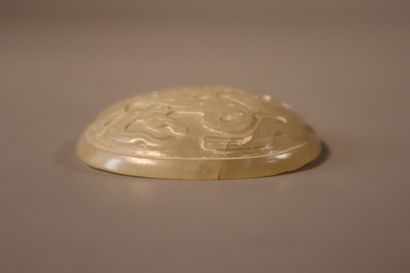 CHINA, 19th century
Three celadon jade (nephrite)...