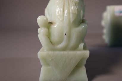CHINA, 20th century

Pair of celadon jade...