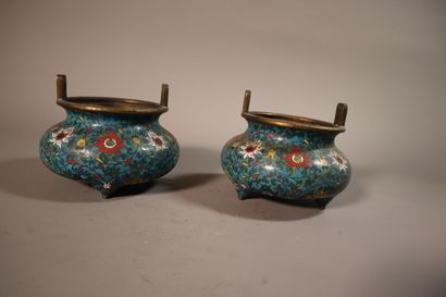 CHINE, XIXe siècle	
Paire de brûle-parfums...