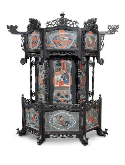 CHINA, circa 1900
Two wooden lanterns and...