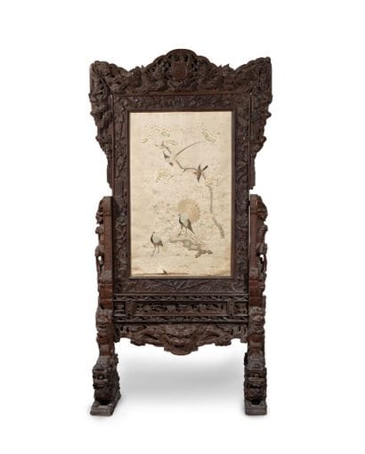 CHINA, Canton, circa 1900
Large wooden screen...