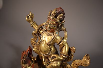 TIBET, around 1900
Statuette of a white Jambhala...