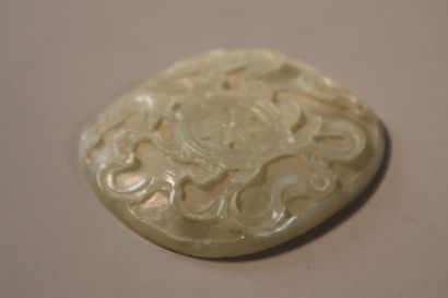 CHINA, 19th century
Three celadon jade (nephrite)...