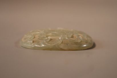 CHINA, 19th century
Three celadon jade (nephrite)...