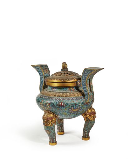 CHINE, XIXe siècle	
Brûle-parfum tripode...