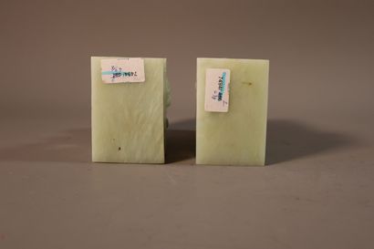 CHINA, 20th century

Pair of celadon jade...