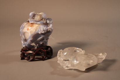 CHINE, XIXe siècle	
Lave-pinceaux en cristal...