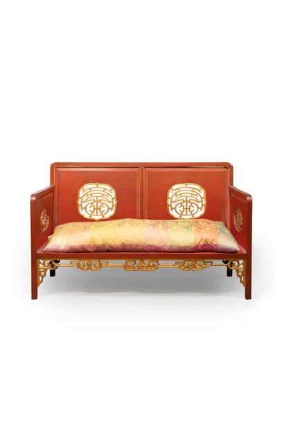 CHINE, Vers 1900	
Banc et deux fauteuils...