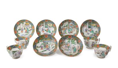 CHINA, Canton, QING Dynasty, 
Part of a polychrome...
