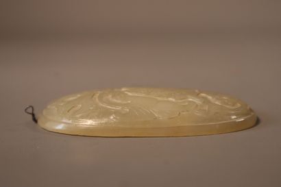 CHINA, 19th century
Three celadon jade (nephrite)...