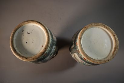 CHINA, Canton, 19th century
Pair of porcelain...