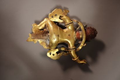 TIBET, around 1900
Statuette of a white Jambhala...