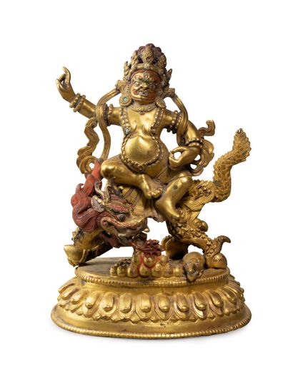 TIBET, around 1900
Statuette of a white Jambhala...