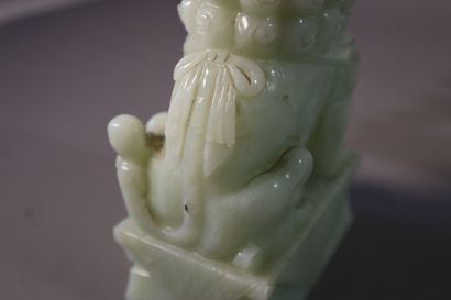 CHINA, 20th century

Pair of celadon jade...
