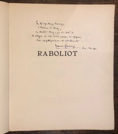 GENEVOIX (Maurice) : Raboliot ; Bois originaux...