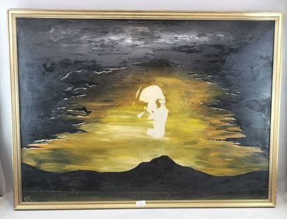 Lot of Two Paintings:
Phillipe Berard figure...