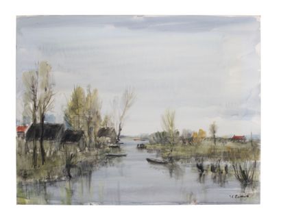 Jean-Pierre RÉMON (1928)
Boats on the marsh
Pastel...