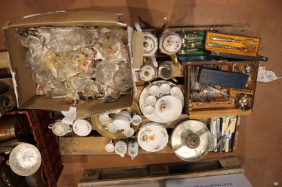 Important set including a silver-plated menagère,...