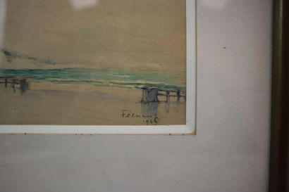 Set of three paintings:
Louis CHERVIN (1905-1969),...