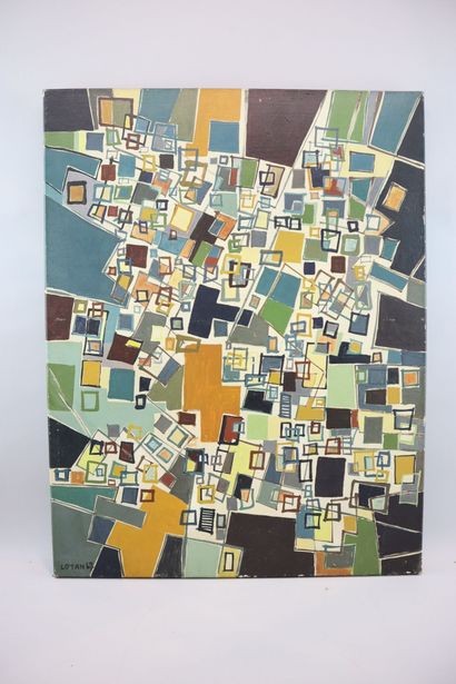 Yona LOTAN (born 1926) 
Geometric composition
Oil...