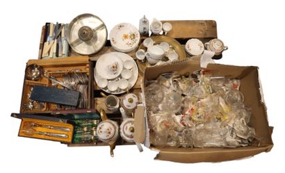 Important set including a silver-plated menagère,...