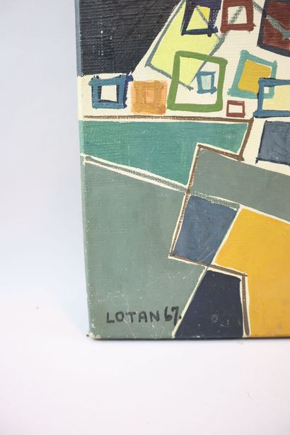 Yona LOTAN (born 1926) 
Geometric composition
Oil...