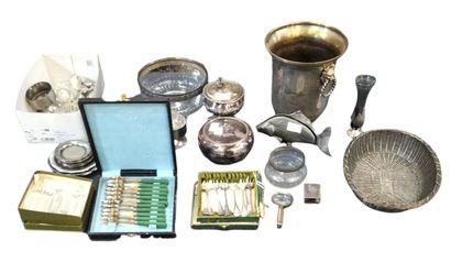Enamel inkwell in the Barbedienne style and...