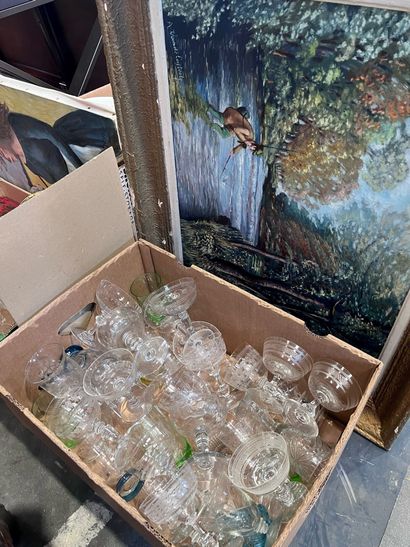 Set of glassware, earthenware, stemmed glasses,...